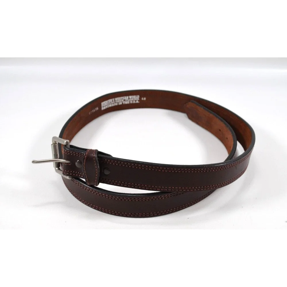 Spencer's Western World Brown Cowhide Leather Belt USA Boho Men's 48